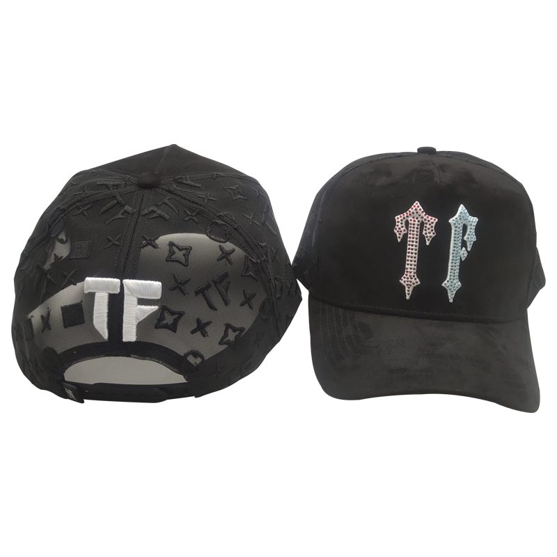 Wholesale High Quality Embroidery Logo Suede Brim Black Baseball Cap 5 Panel Dandy Hats Satin Lining Baseball Hats