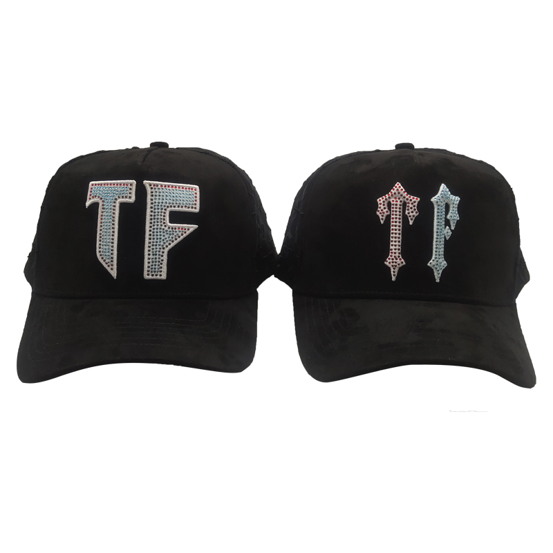 Wholesale High Quality Embroidery Logo Suede Brim Black Baseball Cap 5 Panel Dandy Hats Satin Lining Baseball Hats