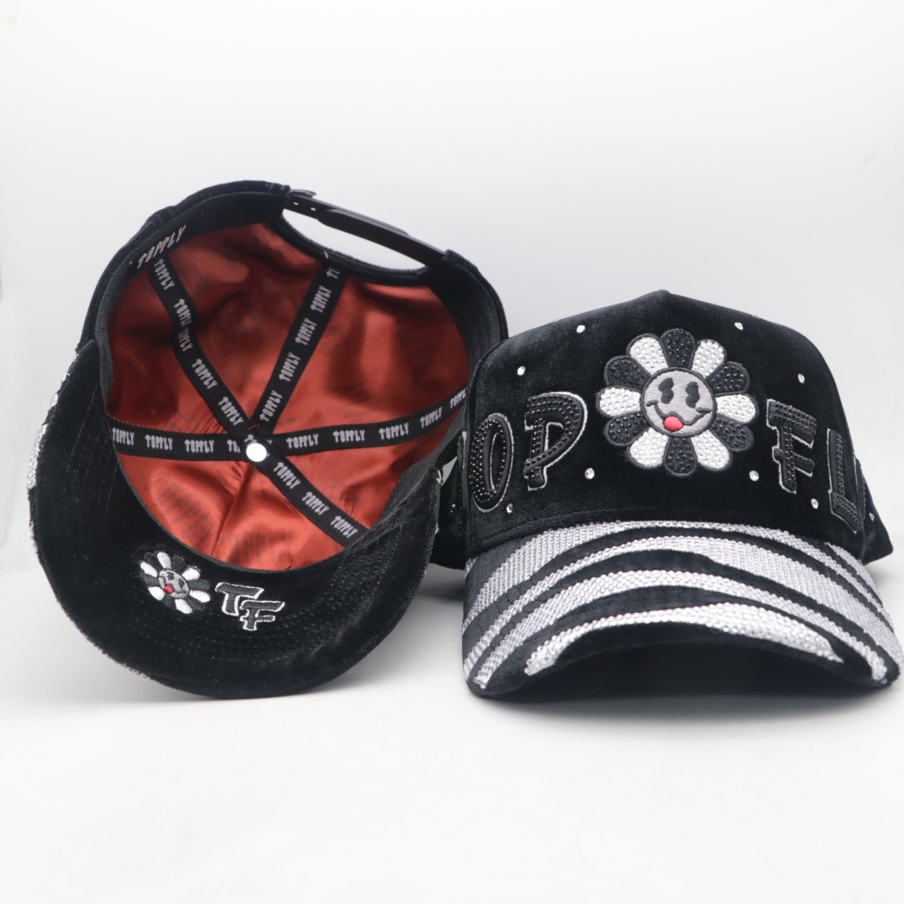 TOFLY Custom 5-Panel Baseball Hat with Stylish NFC Sports Logo Rhinestone Dandy Design Wholesale OEM for Casual Performance