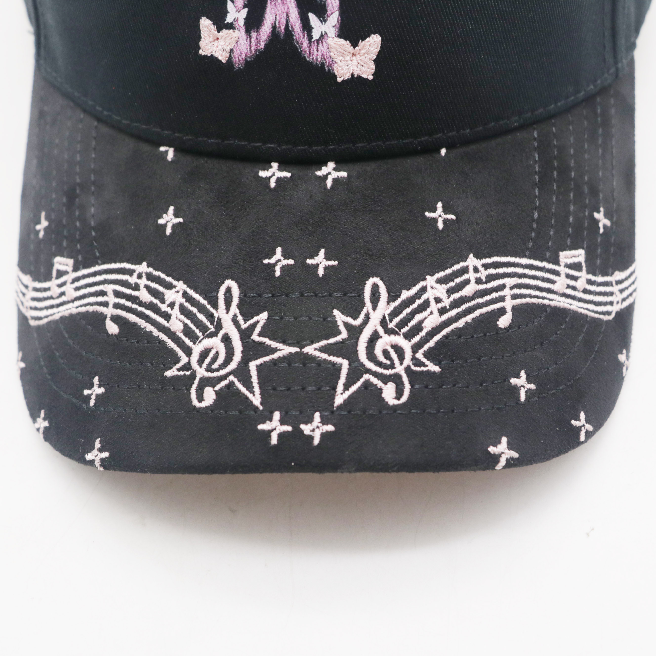 Music Note Star Butterfly Embroidery Baseball Cap,Custom 3D Puff Embroidered Streetwear Adjustable Trucker Hat