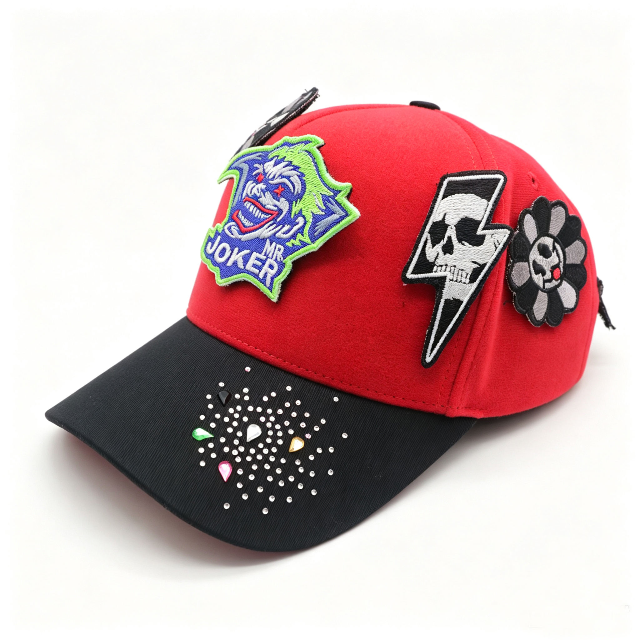 Removable Hook & Loop Patch Baseball Cap,Custom Detachable Patches DIY Assemble Rhinestone Street Trucker Snapback Hat